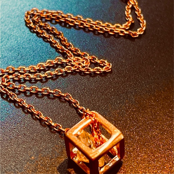 Gold Plated Necklace with Cubic Zirconia - Picture 3 of 4